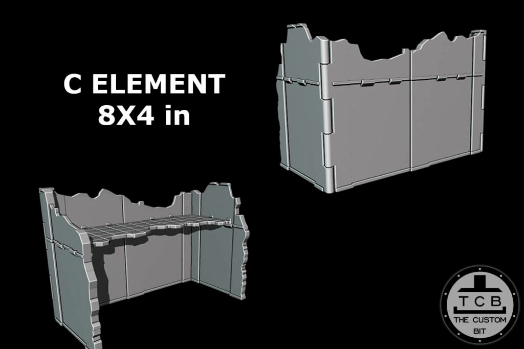 Large Foldable Terrain (C-Shaped) 8"x4"