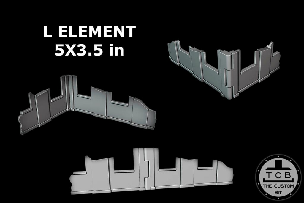 Foldable Low Wall Terrain (L-Shaped) 5"x3.5"
