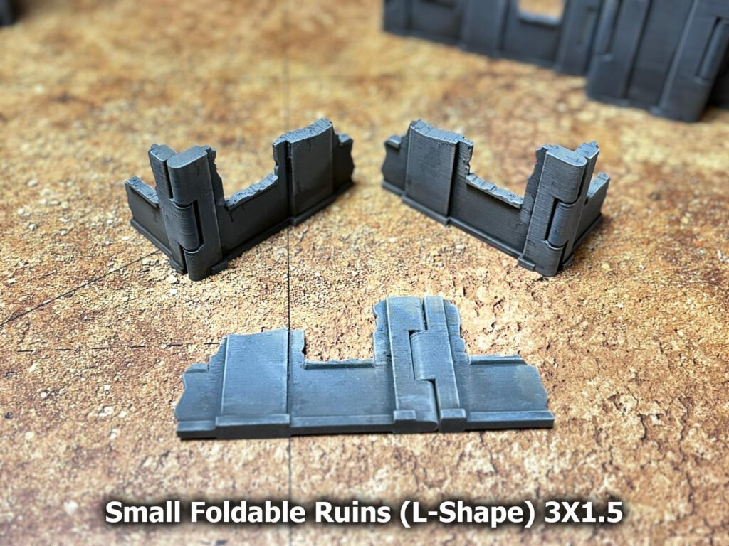 Foldable Low Wall Terrain (L-Shaped) 3"x1.5"
