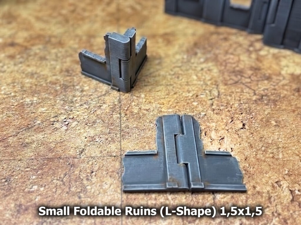 Foldable Low Wall Terrain (L-Shaped) 1.5"x1.5"